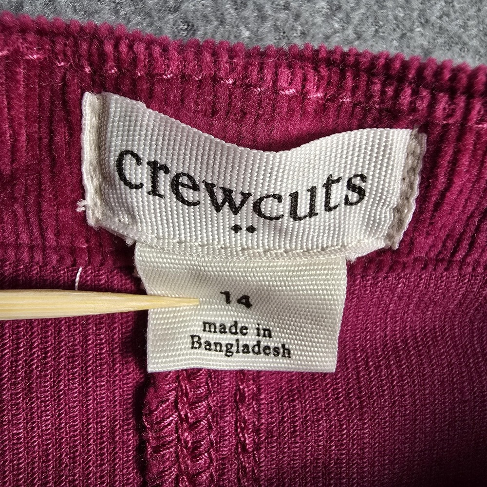Jcrew Crewcuts Corduroy Dress Girls 14 Pink Button Pinafore Jumper Pockets - Picture 6 of 8